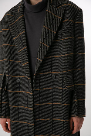 WIDE PLAID COAT - et*nos