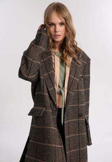 WIDE PLAID COAT - et*nos