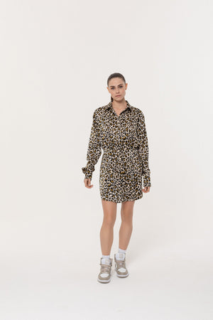 LEOPARD SHIRT DRESS - et*nos